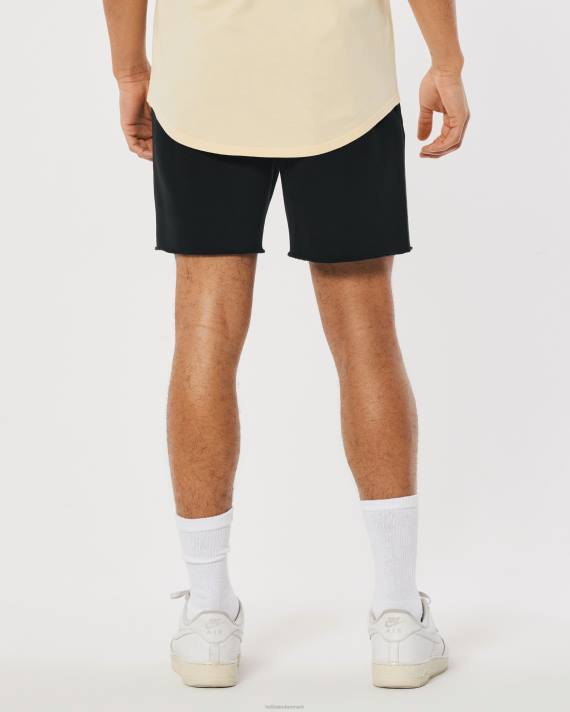 Hollister Mænd fleece varsity grafiske shorts 7\'\' 2H8Z1338 bunde sort