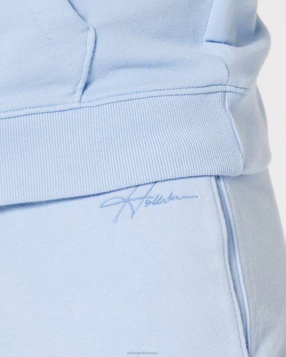 Hollister Mænd frotté fleece logo shorts 5\'\' 2H8Z1168 bunde lyseblå