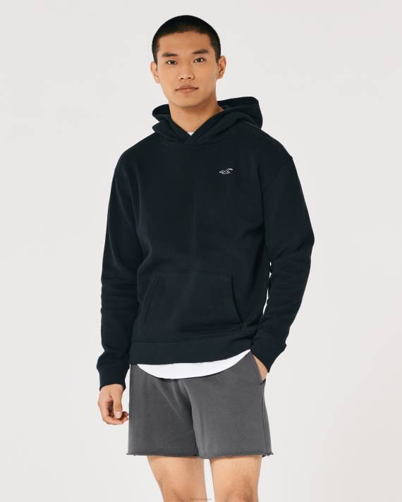 Hollister Mænd frotté fleece logo shorts 5\'\' 2H8Z1250 bunde mørkegrå