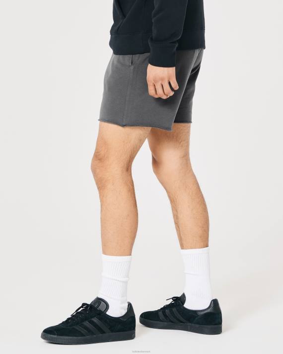 Hollister Mænd frotté fleece logo shorts 5\'\' 2H8Z1250 bunde mørkegrå