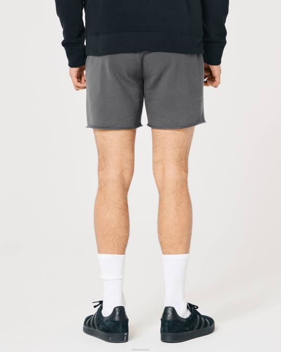 Hollister Mænd frotté fleece logo shorts 5\'\' 2H8Z1250 bunde mørkegrå