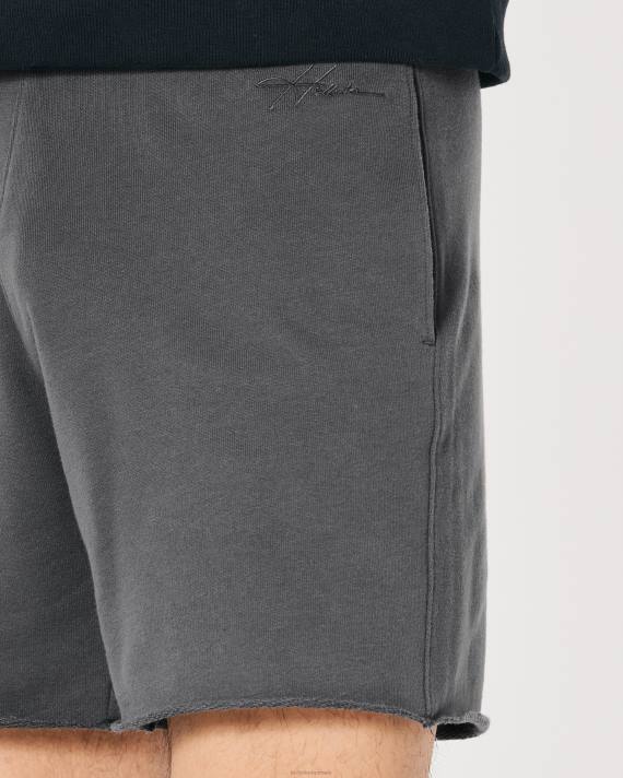 Hollister Mænd frotté fleece logo shorts 5\'\' 2H8Z1250 bunde mørkegrå