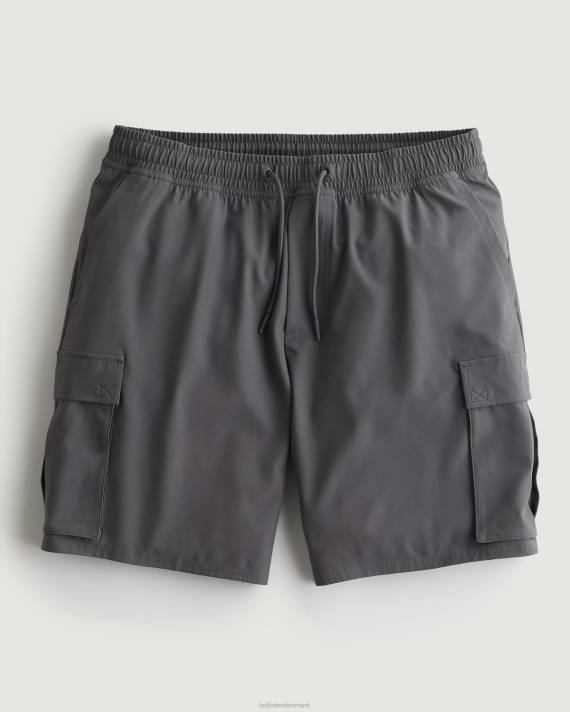 Hollister Mænd gilly hicks aktive uforet cargo shorts 7'' 2H8Z1324 bunde mørkegrå