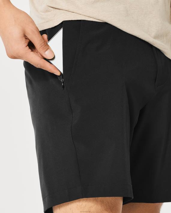 Hollister Mænd hybrid flad front shorts 7\'\' 2H8Z1194 bunde sort