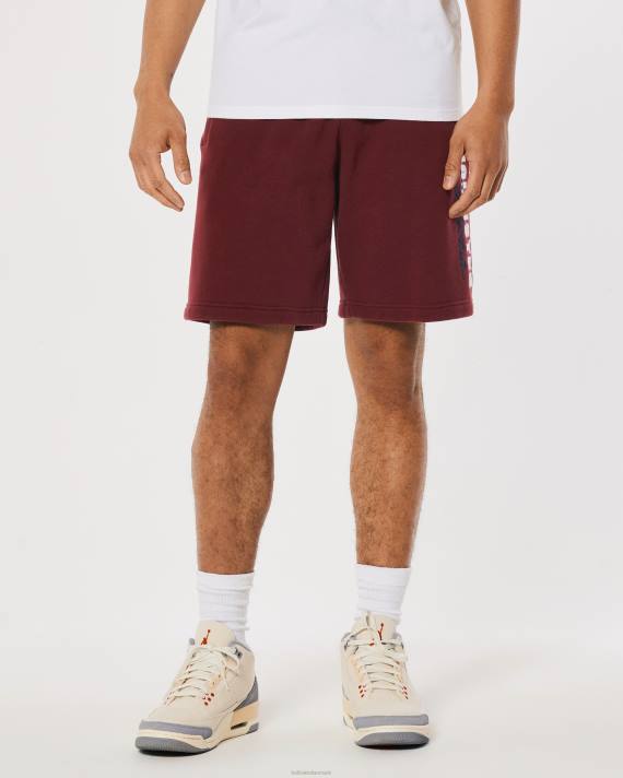 Hollister Mænd logo grafisk fleece shorts 9\'\' 2H8Z1327 bunde bordeaux