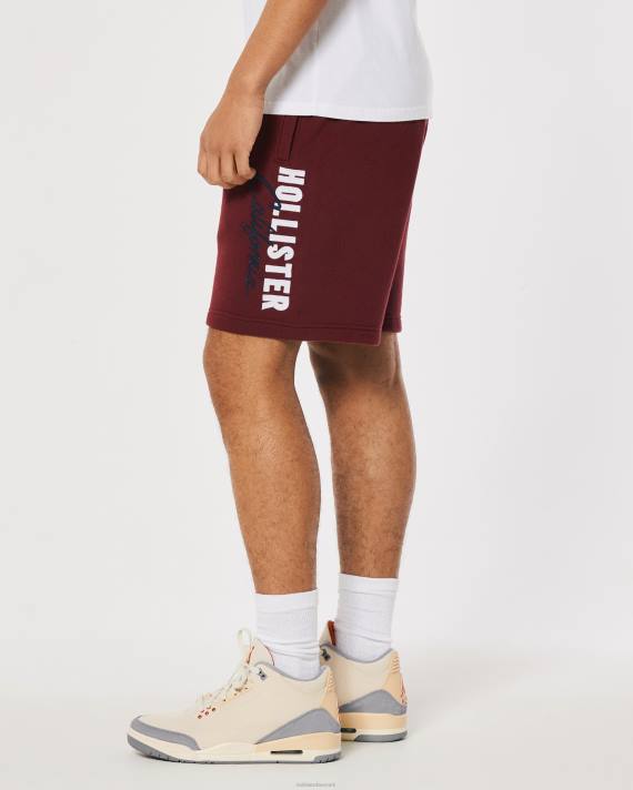 Hollister Mænd logo grafisk fleece shorts 9\'\' 2H8Z1327 bunde bordeaux