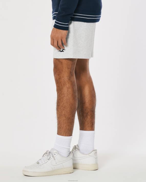 Hollister Mænd logo ikon frotté fleece shorts 7\'\' 2H8Z1154 bunde lys gråmeleret