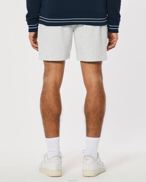Hollister Mænd logo ikon frotté fleece shorts 7\'\' 2H8Z1154 bunde lys gråmeleret