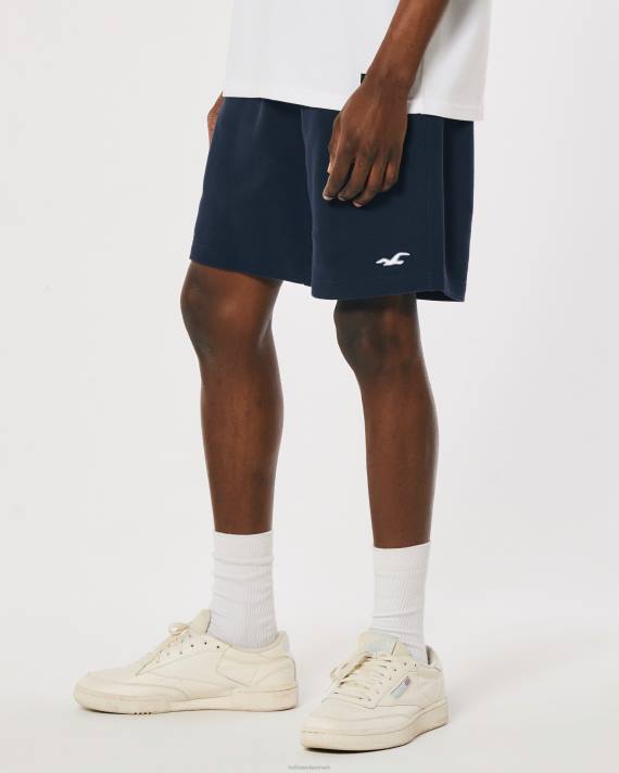 Hollister Mænd logo ikon frotté fleece shorts 7\'\' 2H8Z1188 bunde flåde