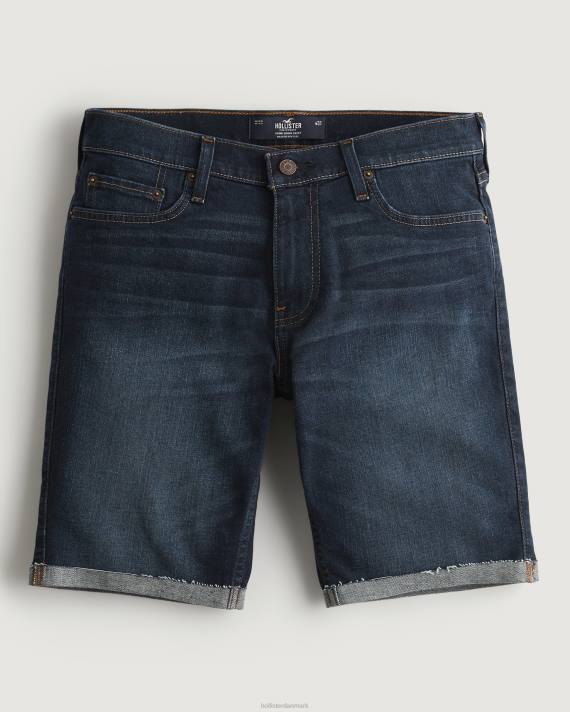 Hollister Mænd mørk vask skinny denim shorts 9'' 2H8Z1203 bunde mørk vask