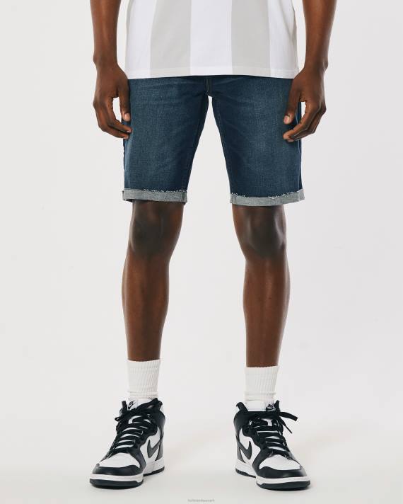 Hollister Mænd mørk vask skinny denim shorts 9\'\' 2H8Z1203 bunde mørk vask