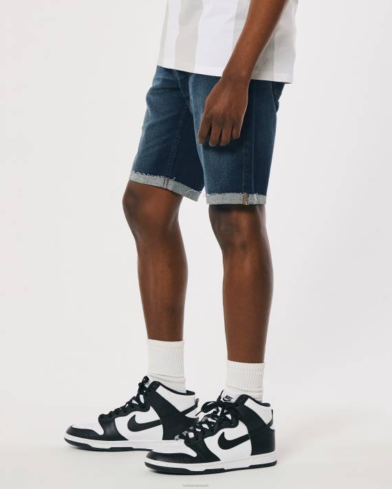 Hollister Mænd mørk vask skinny denim shorts 9\'\' 2H8Z1203 bunde mørk vask
