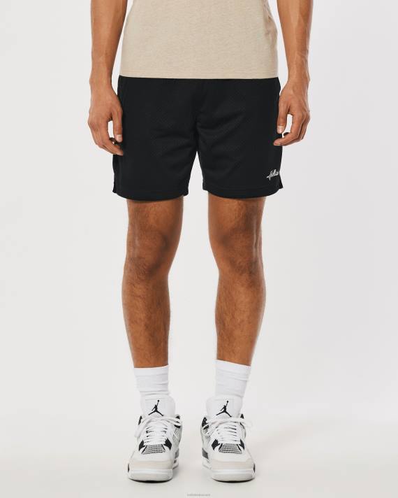 Hollister Mænd mesh logo shorts 7\'\' 2H8Z1315 bunde sort