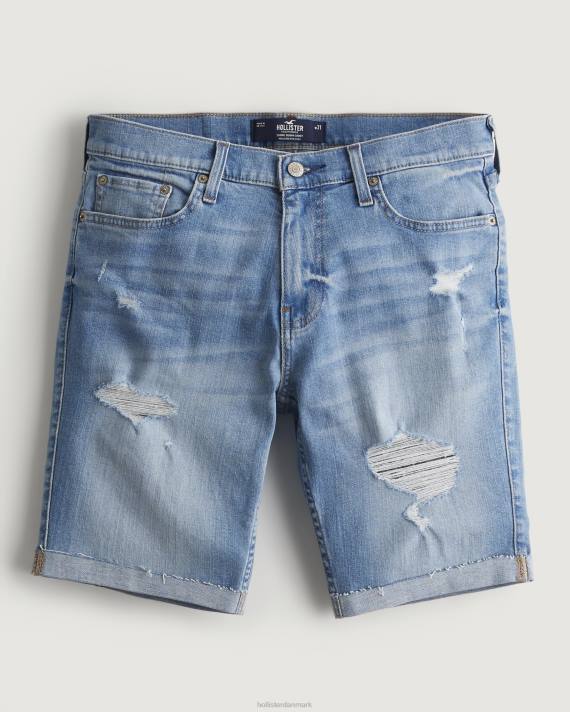 Hollister Mænd ripped let vask skinny denim shorts 9'' 2H8Z1391 bunde revet medium