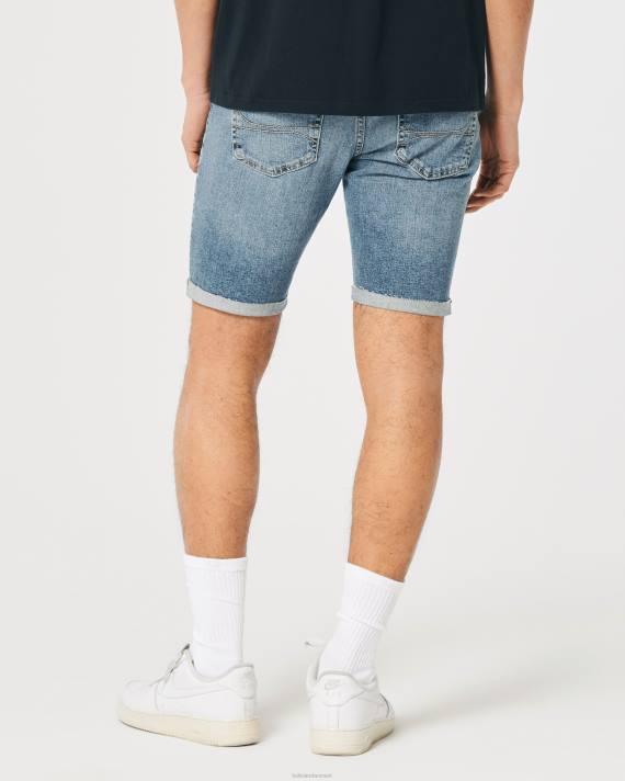 Hollister Mænd ripped medium vask skinny denim shorts 9\'\' 2H8Z1175 bunde rippet medium vask