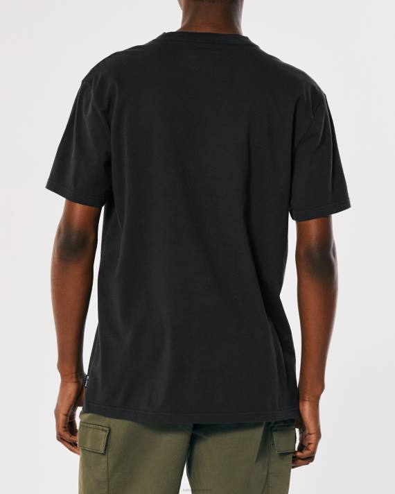 Hollister Mænd afslappet chicago bulls nba grafisk t-shirt 2H8Z1033 toppe falmet sort chicago