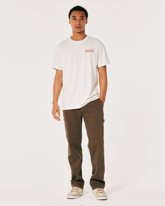 Hollister Mænd afslappet coca-cola grafisk t-shirt 2H8Z897 toppe off white-coca-cola
