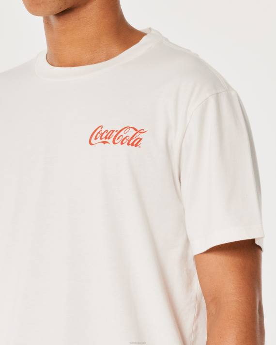 Hollister Mænd afslappet coca-cola grafisk t-shirt 2H8Z897 toppe off white-coca-cola