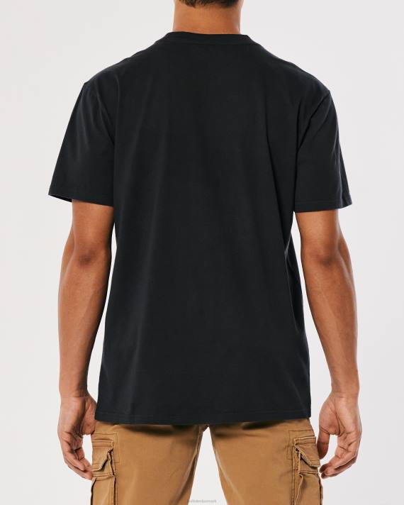 Hollister Mænd afslappet denver nuggets grafisk t-shirt 2H8Z1023 toppe falmet sort