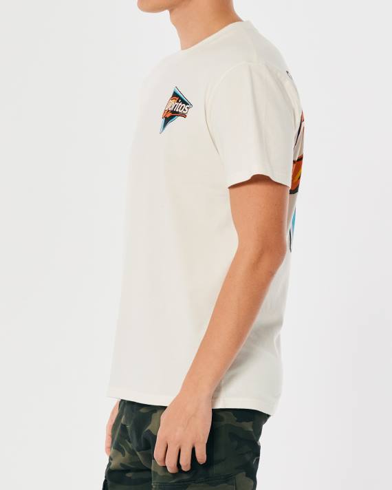 Hollister Mænd afslappet doritos cool ranch grafisk t-shirt 2H8Z1007 toppe off white-doritos