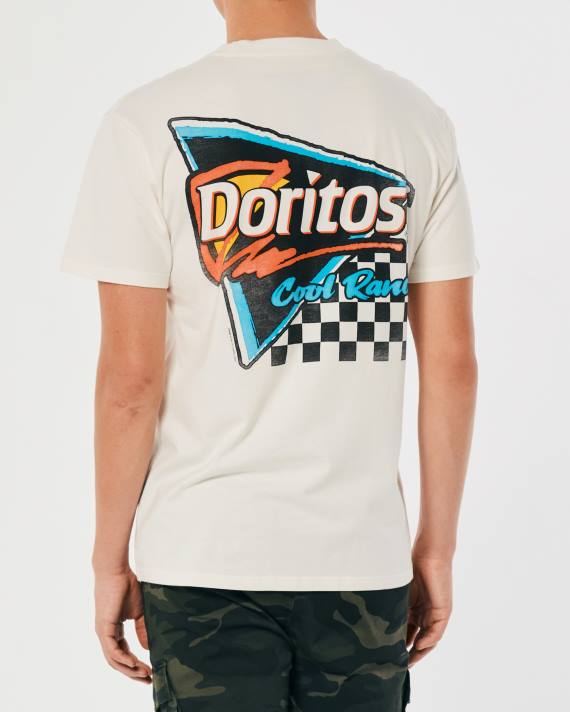 Hollister Mænd afslappet doritos cool ranch grafisk t-shirt 2H8Z1007 toppe off white-doritos