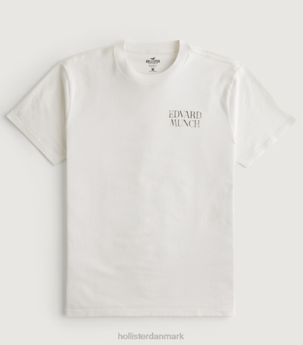 Hollister Mænd afslappet edvard munch the scream grafisk t-shirt 2H8Z1011 toppe off white