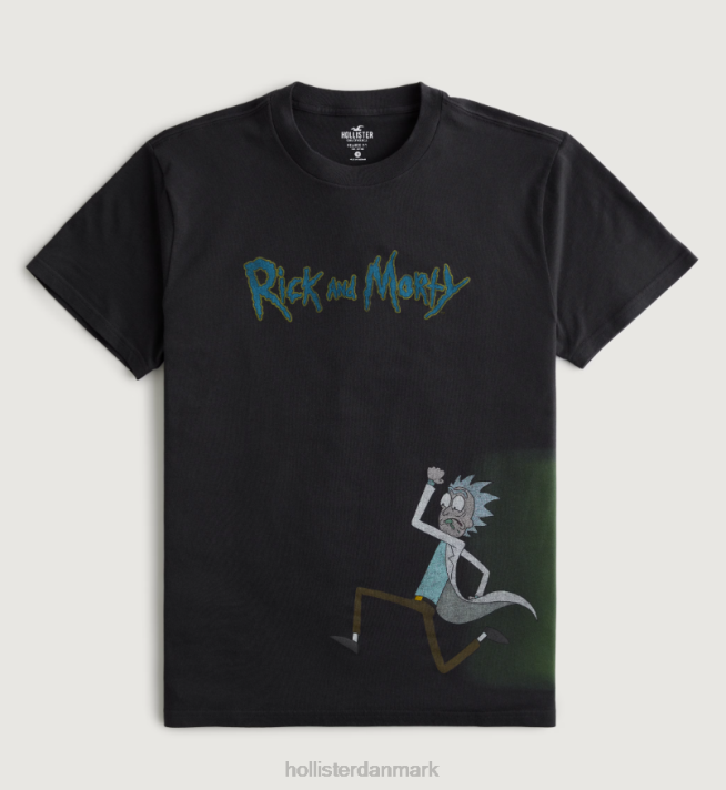 Hollister Mænd afslappet rick & morty grafisk t-shirt 2H8Z1000 toppe sort-rm