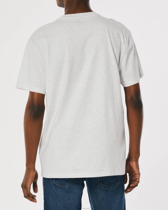 Hollister Mænd afslappet varsity logo grafisk t-shirt 2H8Z1078 toppe lys gråmeleret