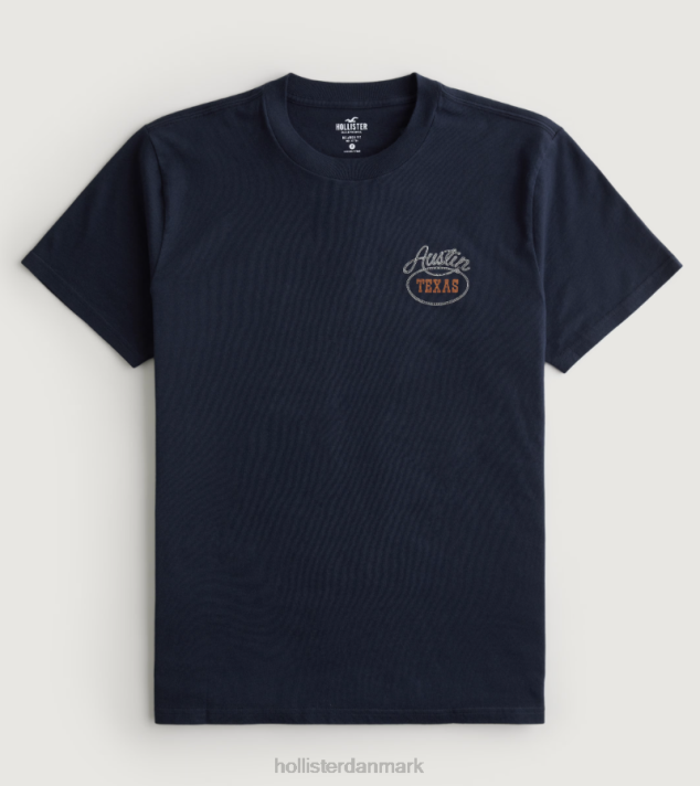 Hollister Mænd austin texas grafisk t-shirt 2H8Z999 toppe flåde