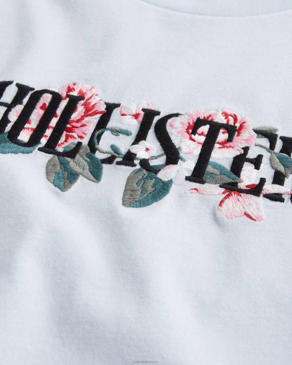 Hollister Mænd blomstret logo grafisk t-shirt 2H8Z1056 toppe lyseblå