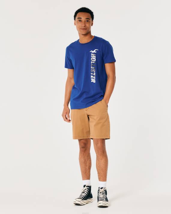 Hollister Mænd bomuld logo grafisk t-shirt 2H8Z967 toppe blå