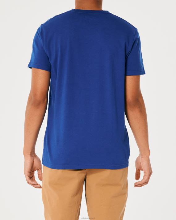 Hollister Mænd bomuld logo grafisk t-shirt 2H8Z967 toppe blå