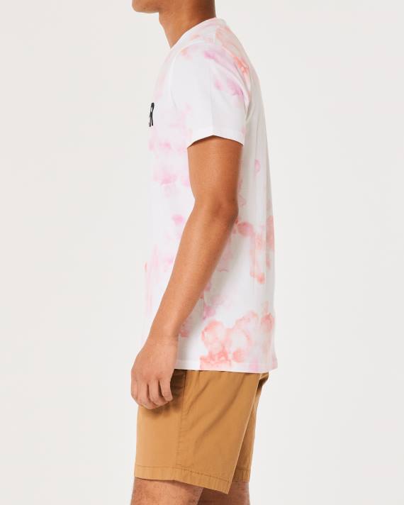 Hollister Mænd bomuld logo grafisk t-shirt 2H8Z980 toppe pink slips