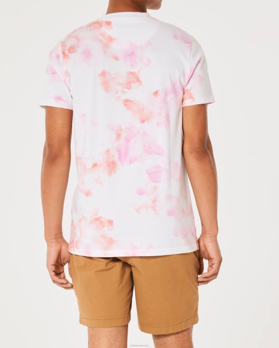 Hollister Mænd bomuld logo grafisk t-shirt 2H8Z980 toppe pink slips