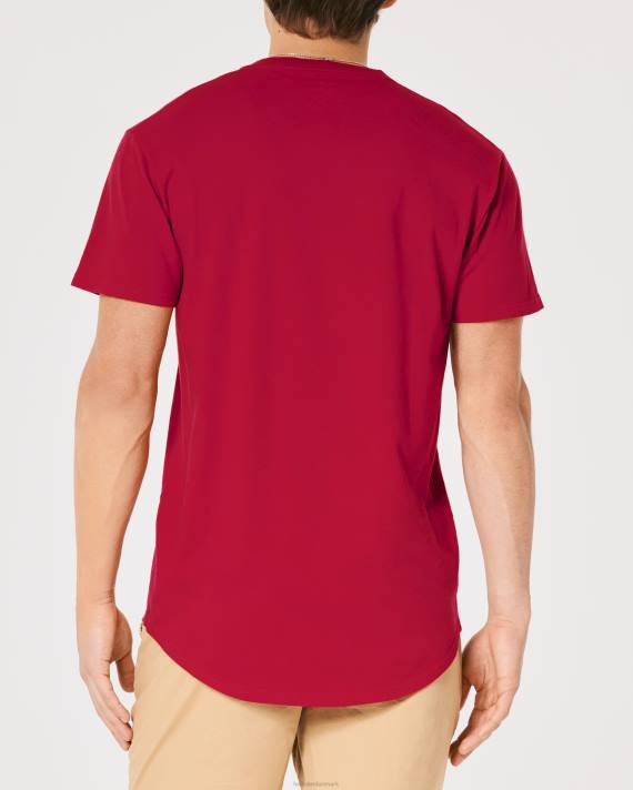 Hollister Mænd grafisk t-shirt med buet søm 2H8Z926 toppe rød