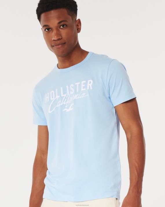 Hollister Mænd logo grafisk t-shirt 2H8Z946 toppe lyseblå