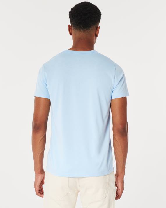 Hollister Mænd logo grafisk t-shirt 2H8Z946 toppe lyseblå