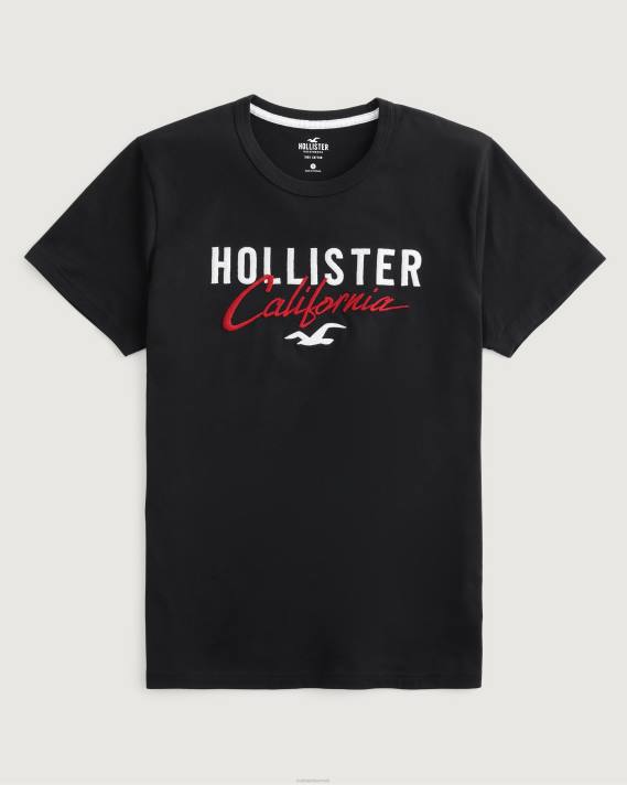 Hollister Mænd logo grafisk t-shirt 2H8Z986 toppe sort
