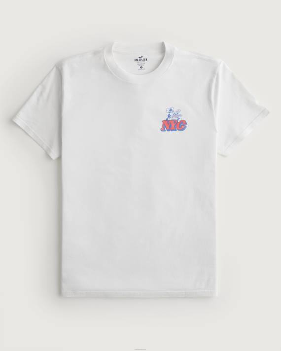 Hollister Mænd nyc pizza grafisk t-shirt 2H8Z846 toppe off white