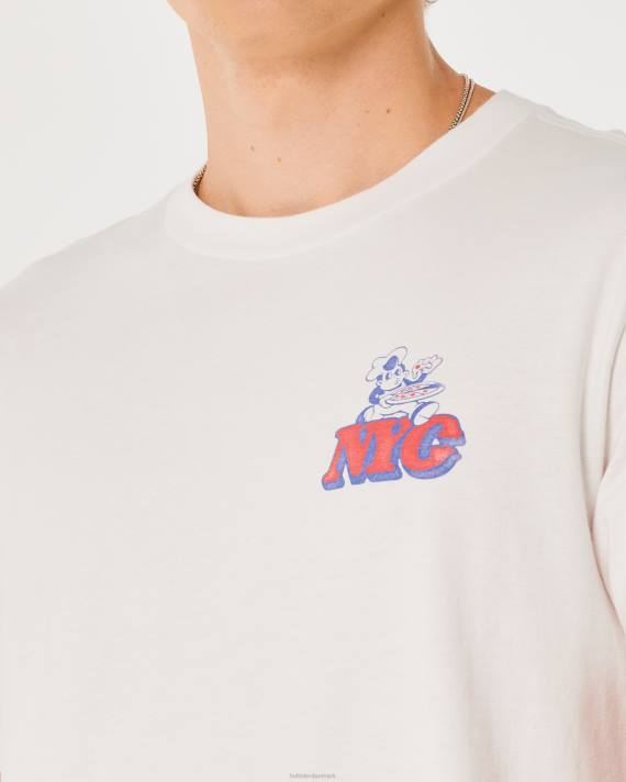 Hollister Mænd nyc pizza grafisk t-shirt 2H8Z846 toppe off white