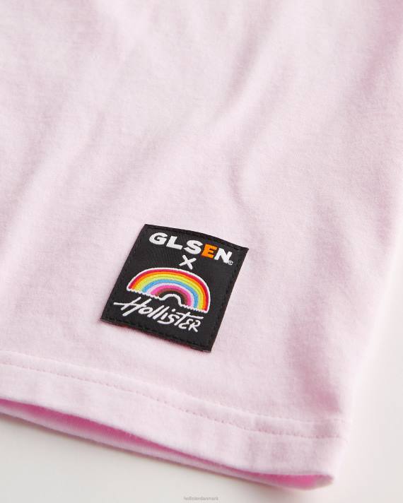Hollister Mænd pride afslappet logo grafisk t-shirt 2H8Z888 toppe lyserød