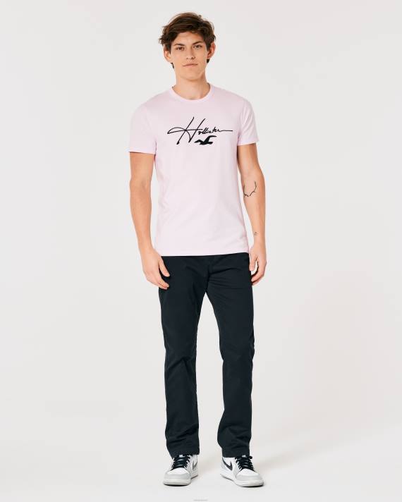 Hollister Mænd signatur logo grafisk t-shirt 2H8Z1022 toppe lyserød