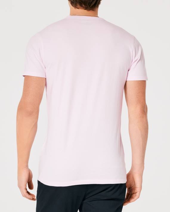 Hollister Mænd signatur logo grafisk t-shirt 2H8Z1022 toppe lyserød