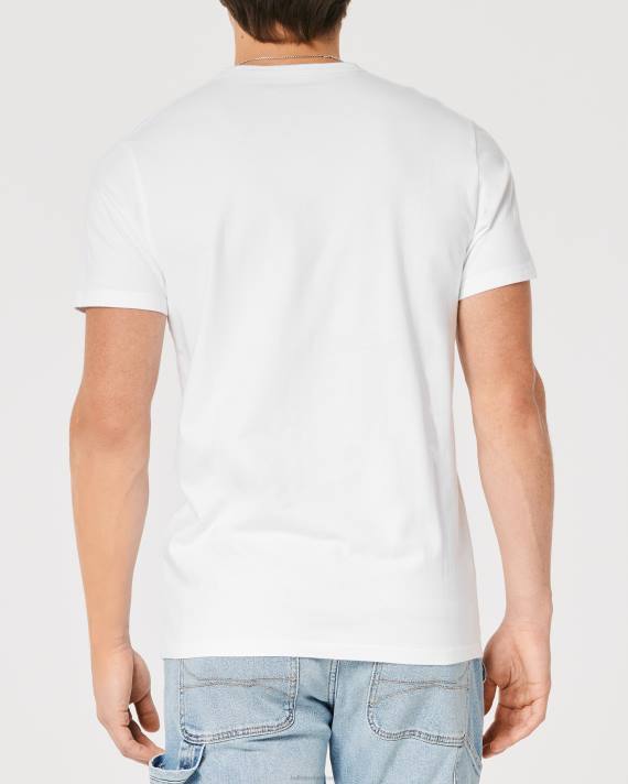 Hollister Mænd signatur logo grafisk t-shirt 2H8Z851 toppe hvid signatur