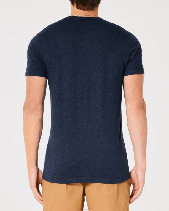Hollister Mænd signatur logo grafisk t-shirt 2H8Z856 toppe lyng flåde