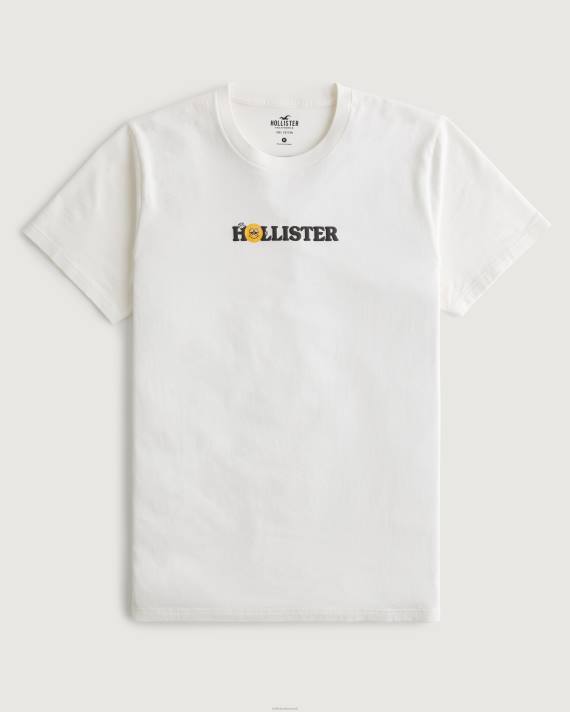 Hollister Mænd sunrise trailhead logo grafisk t-shirt 2H8Z1055 toppe off white