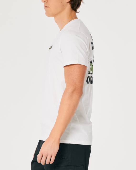 Hollister Mænd sunrise trailhead logo grafisk t-shirt 2H8Z1055 toppe off white