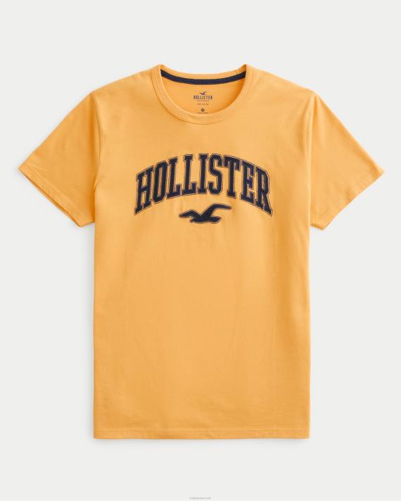 Hollister Mænd varsity logo grafisk t-shirt 2H8Z885 toppe mørkegul