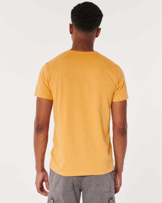 Hollister Mænd varsity logo grafisk t-shirt 2H8Z885 toppe mørkegul