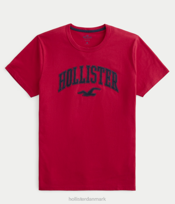 Hollister Mænd varsity logo grafisk t-shirt 2H8Z947 toppe rød
